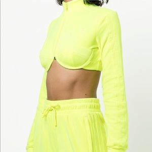 JEREMY SCOTT X ADIDAS VELOUR CROP TOP, M